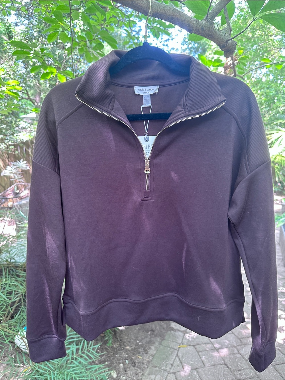 Half-Zip Pullover Sweater - Brown